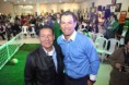 HECTOR JULIAN CHAPARRO DIRECTOR DE GRANADA STEREO 91.6 FM Y RICARDO "EL GATO" PEREZ EXJUGADOR DE FUTBOL, EL 9 DE FEBRERO EN LA GOBERNACION DE CUNDINAMARCA EN LA CELEBRACION DEL DIS DEL PERIODISTA.